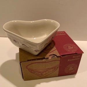 LONGABERGER POTTERY HEART RAMEKIN.